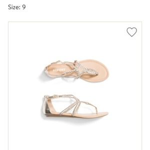 Laina women's gold braided zip back sandals